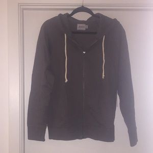 Pact pewter essential zip hoodie organic cotton